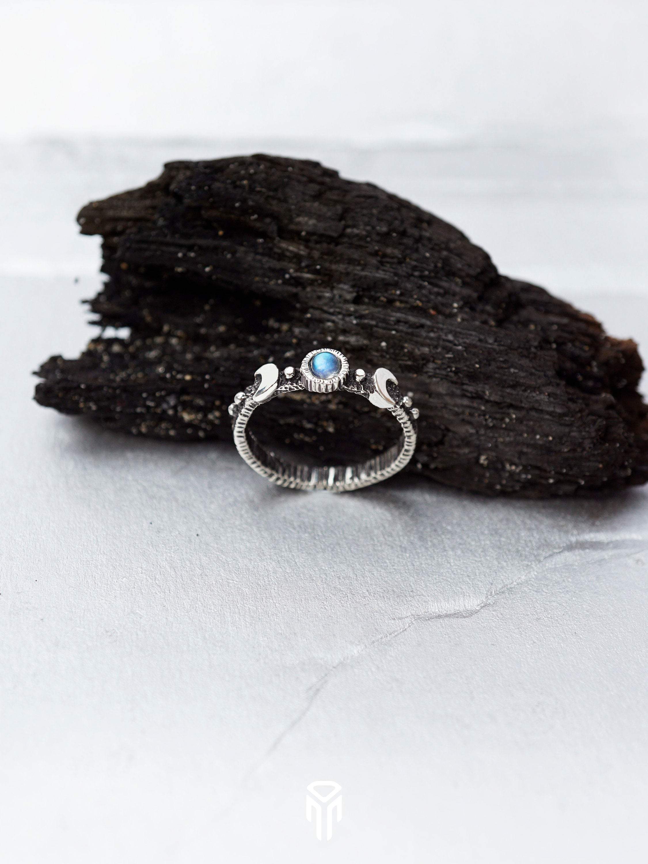 Moon Ring, Sailor Moon ring, Moonstone ring, Moon phases ring, Sun and moon ring, Triple Goddess ring, June birthstone ring LaLuna