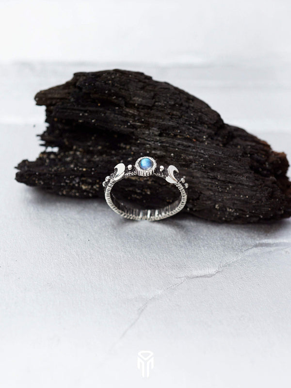 Moon Ring, Sailor Moon ring, Moonstone ring, Moon phases ring, Sun and moon ring, Triple Goddess ring, June birthstone ring LaLuna
