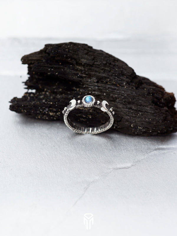 Moon Ring, Sailor Moon ring, Moonstone ring, Moon phases ring, Sun and moon ring, Triple Goddess ring, June birthstone ring LaLuna