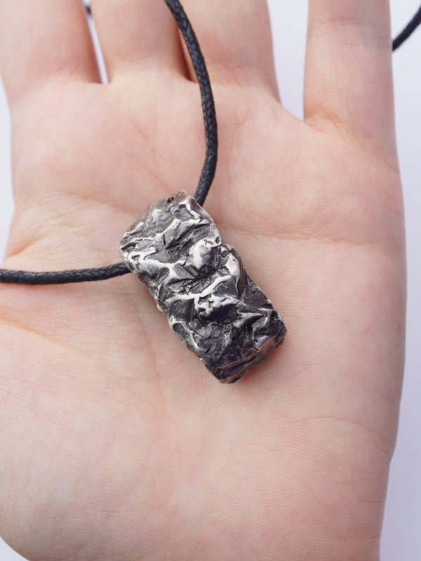 Edgy sterling silver unique pendant